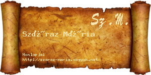 Száraz Mária névjegykártya